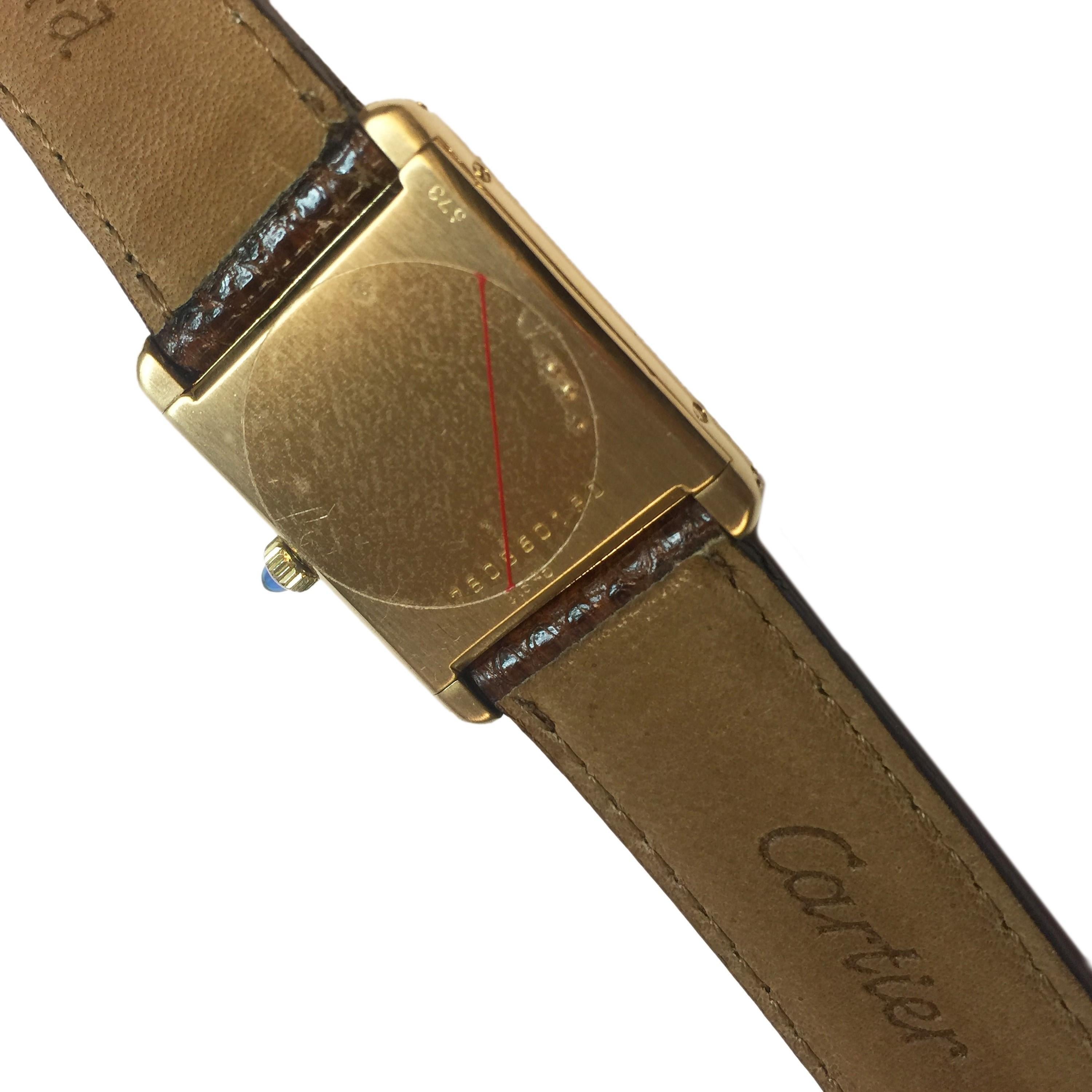 Cartier Yellow Gold Classic Mechanical Tank Watch In Excellent Condition In Chicago, IL