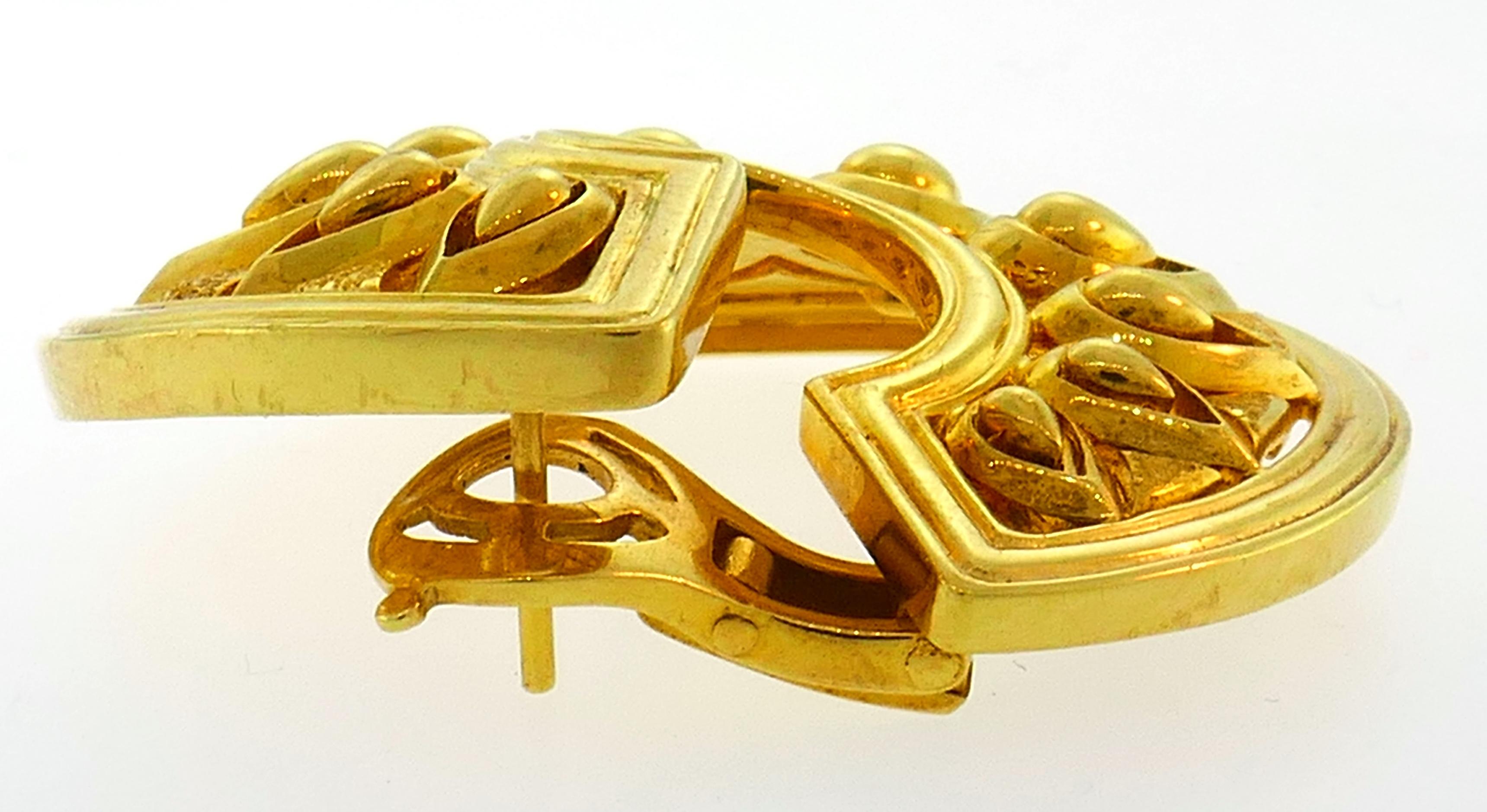 Vintage Cartier 18k Yellow Gold Earrings Estate Jewelry 1
