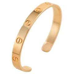 Cartier Yellow Gold Cuff Love Bracelet Size 17