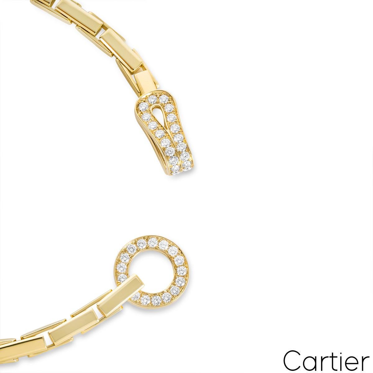 Women's or Men's Cartier Yellow Gold Diamond Agrafe Bracelet