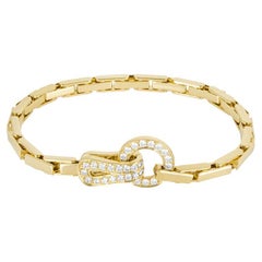 Cartier Yellow Gold Diamond Agrafe Bracelet