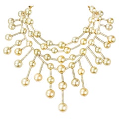 Cartier Yellow Gold Diamond and Golden South Sea Pearl Necklace CRHP700456