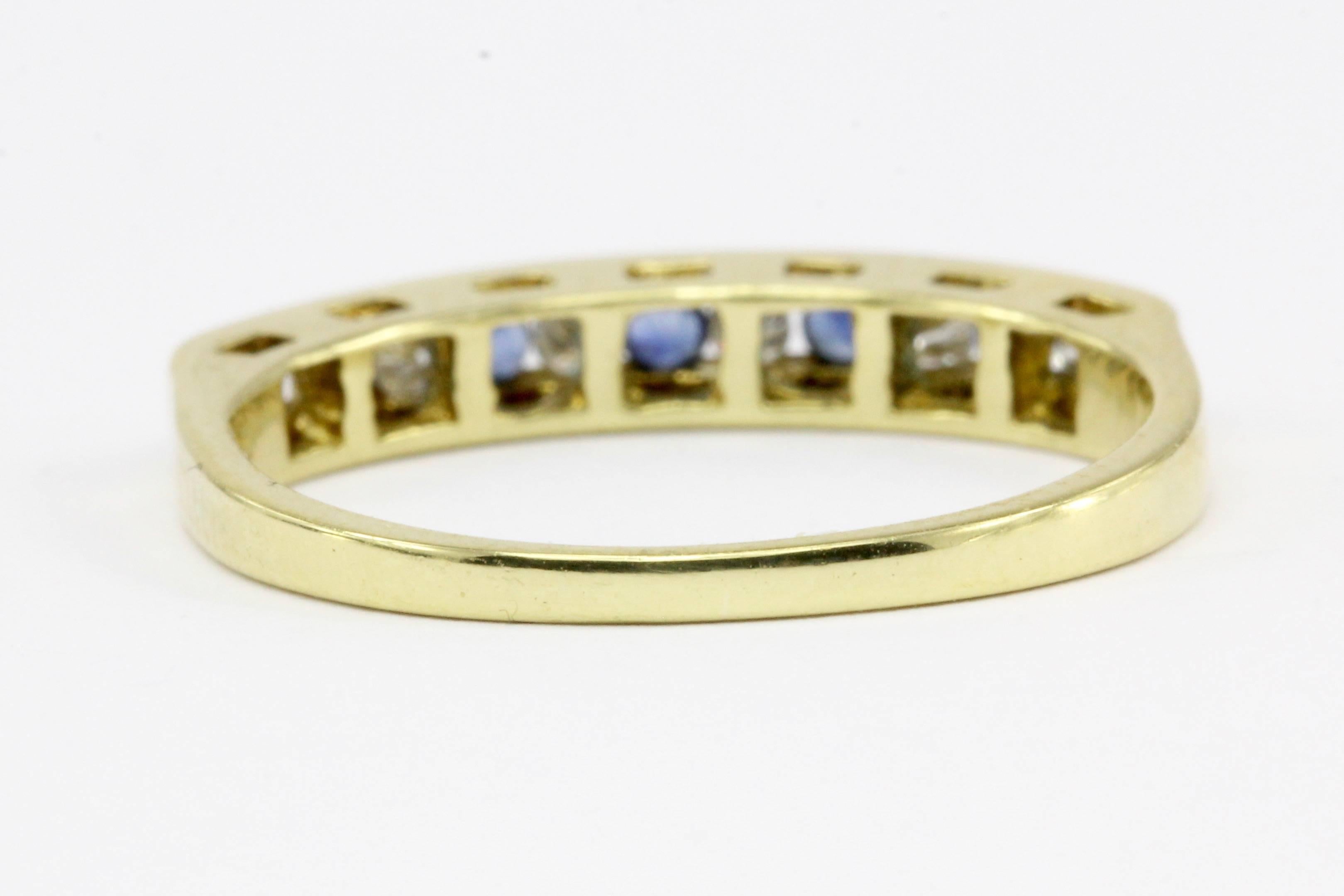 Cartier Yellow Gold Diamond and Sapphire Channel Set Half Band 2