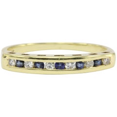 Cartier Yellow Gold Diamond and Sapphire Channel Set Half Band