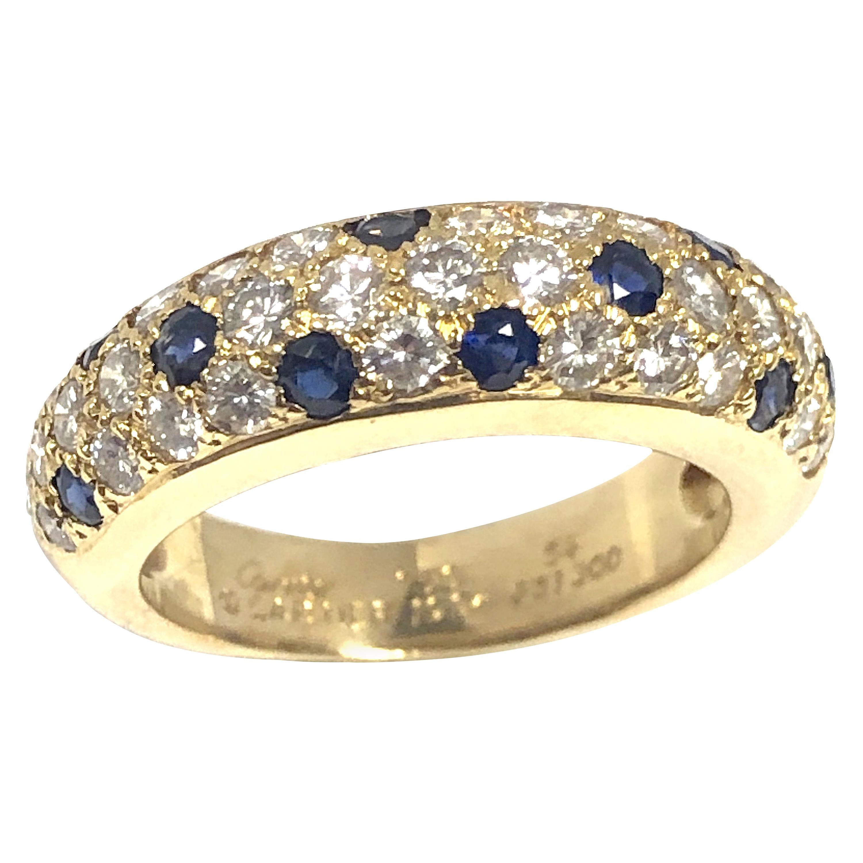 Cartier Yellow Gold Diamond and Sapphire Panther Mimi Band Ring