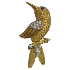 Cartier Yellow Gold Diamond Bird Brooch