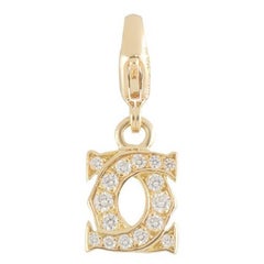 Cartier Yellow Gold Diamond C De Cartier Charm