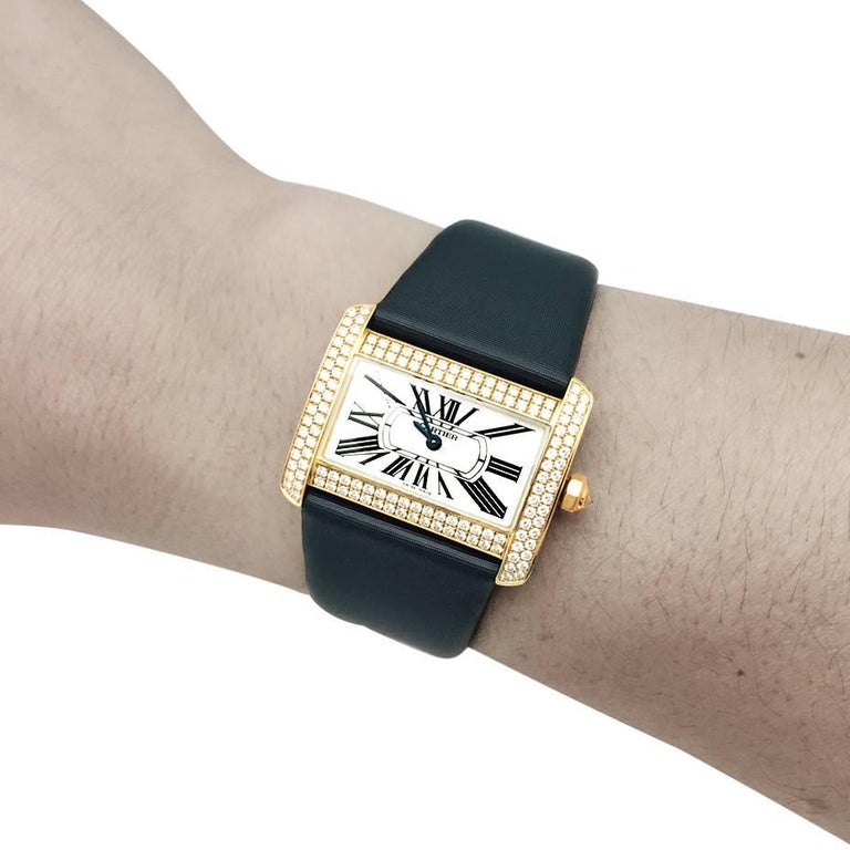 Cartier Yellow Gold Diamond Divan Collection Wristwatch at 1stDibs ...