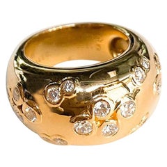 Cartier Yellow Gold Diamond Dome Ladies Ring