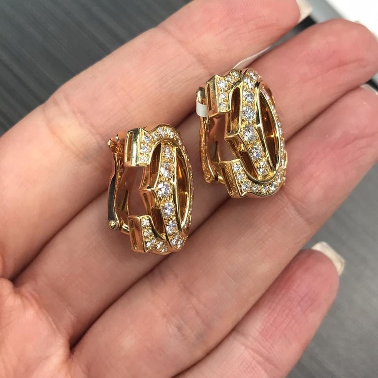 cartier yellow diamond earrings