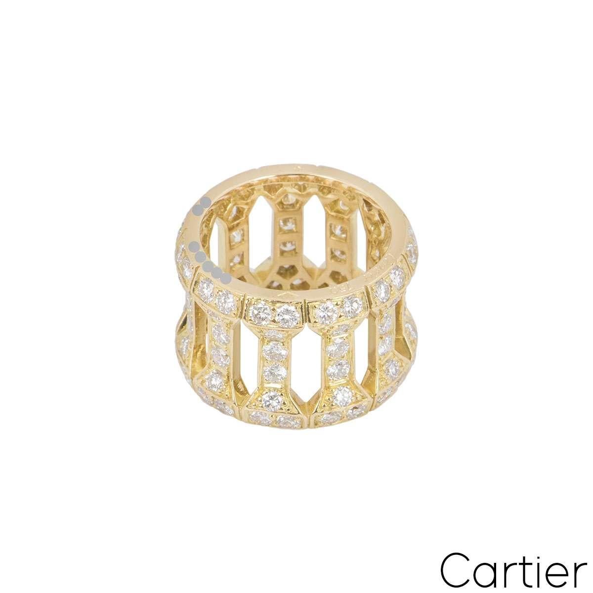 Cartier Yellow Gold Diamond Dress Ring 3.52 Cts In Excellent Condition In London, GB