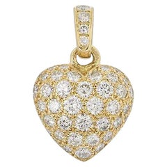 Cartier Yellow Gold Diamond Heart Charm 1.20 Carat