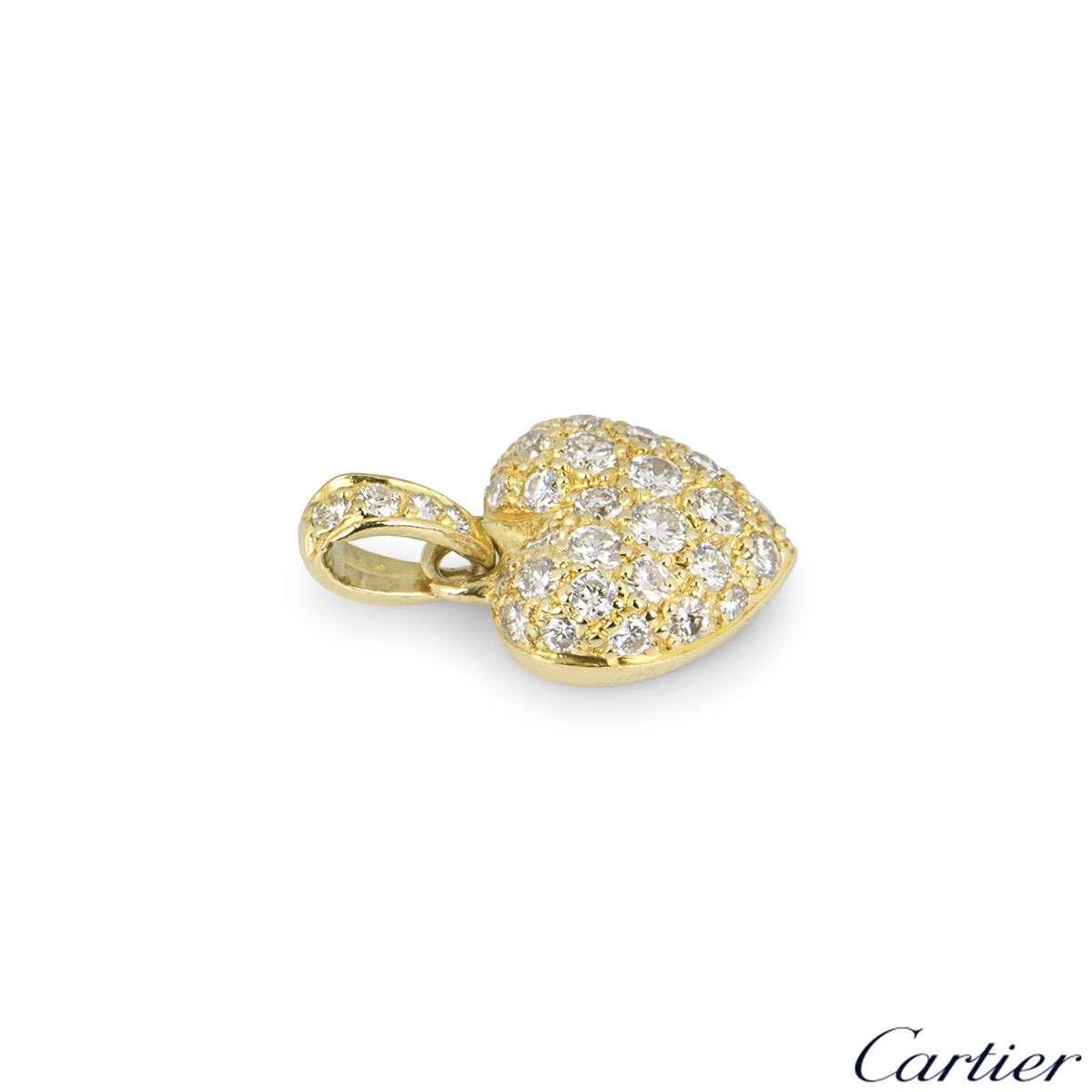 Cartier Yellow Gold Diamond Heart Charm In Excellent Condition In London, GB