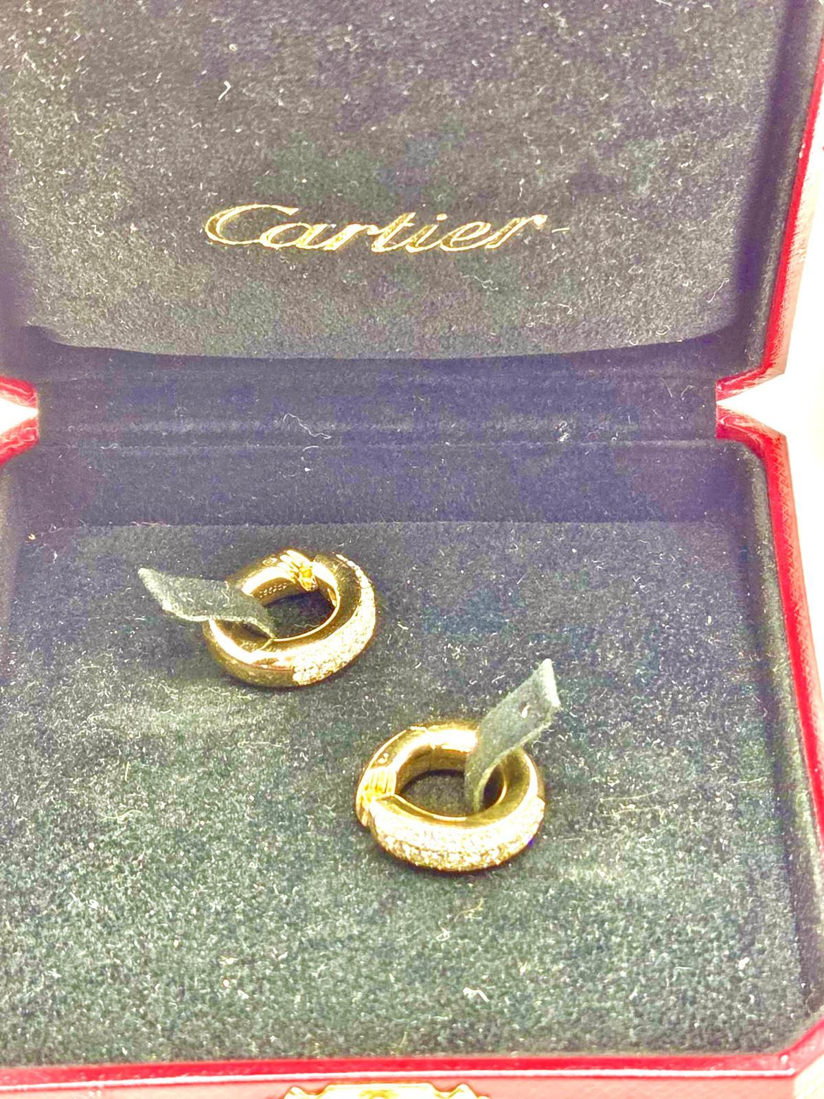 Créoles en or jaune à diamants de Cartier, 1,5 cm, 12,80 g en vente 2