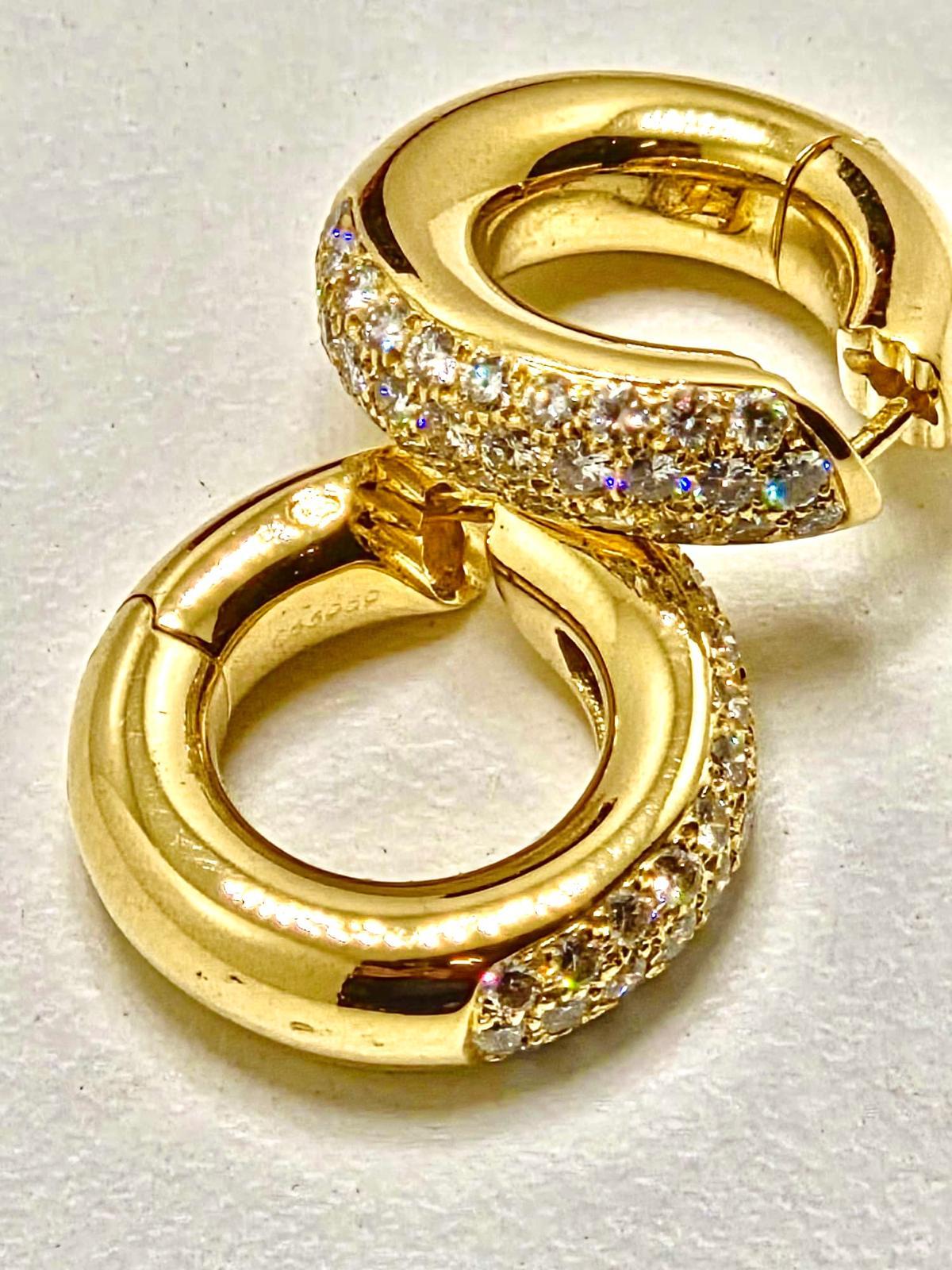 Créoles en or jaune à diamants de Cartier, 1,5 cm, 12,80 g en vente 3