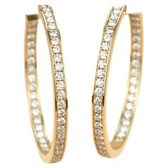 Cartier Yellow Gold Diamond Hoop Earrings