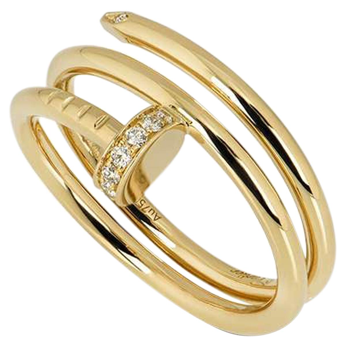 Cartier Yellow Gold Diamond Juste Un Clou Ring B4211800