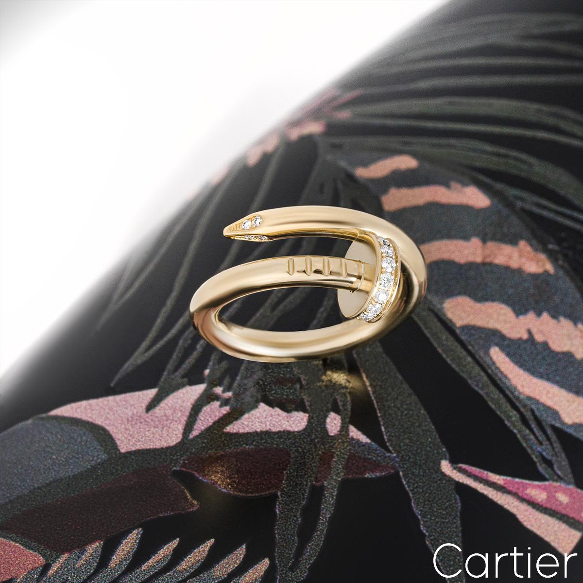 Cartier Yellow Gold Diamond Juste Un Clou Ring Size 48 B4216900 For Sale 3