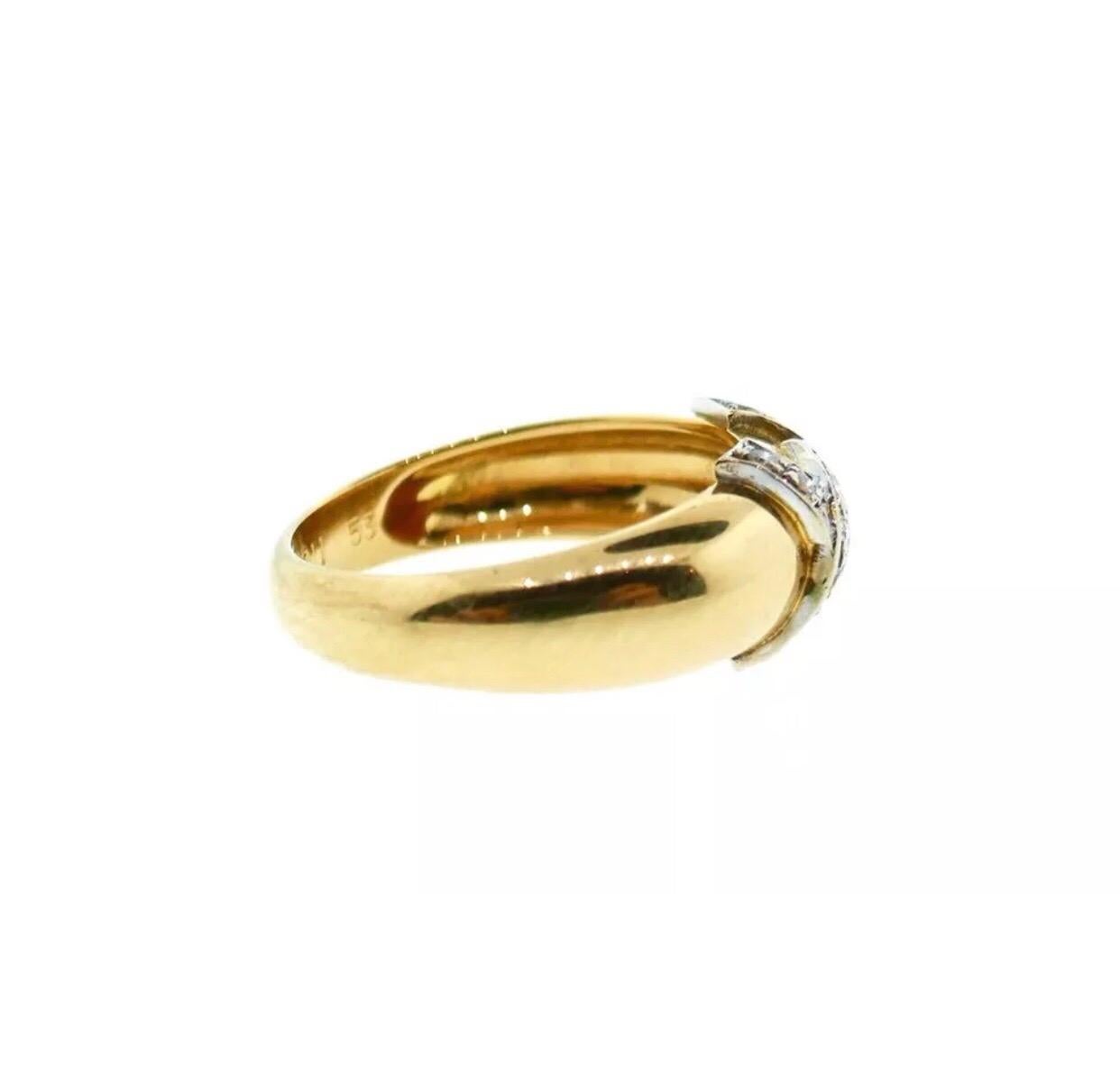 Cartier Yellow Gold Diamond Logo Ring In Excellent Condition In Beverly Hills, CA