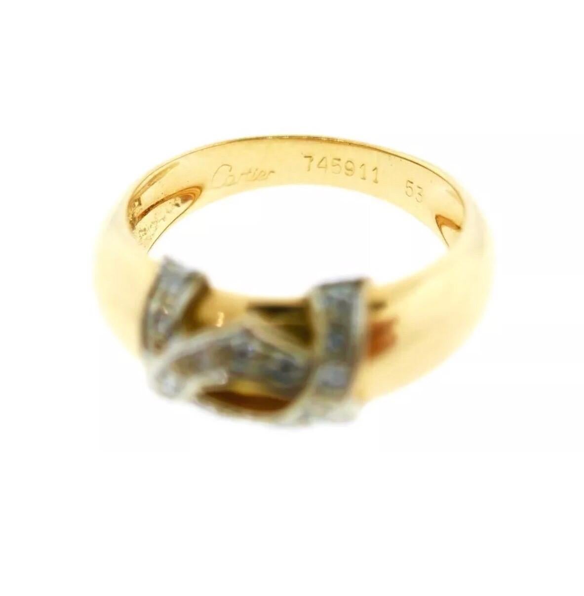 Cartier Yellow Gold Diamond Logo Ring 3