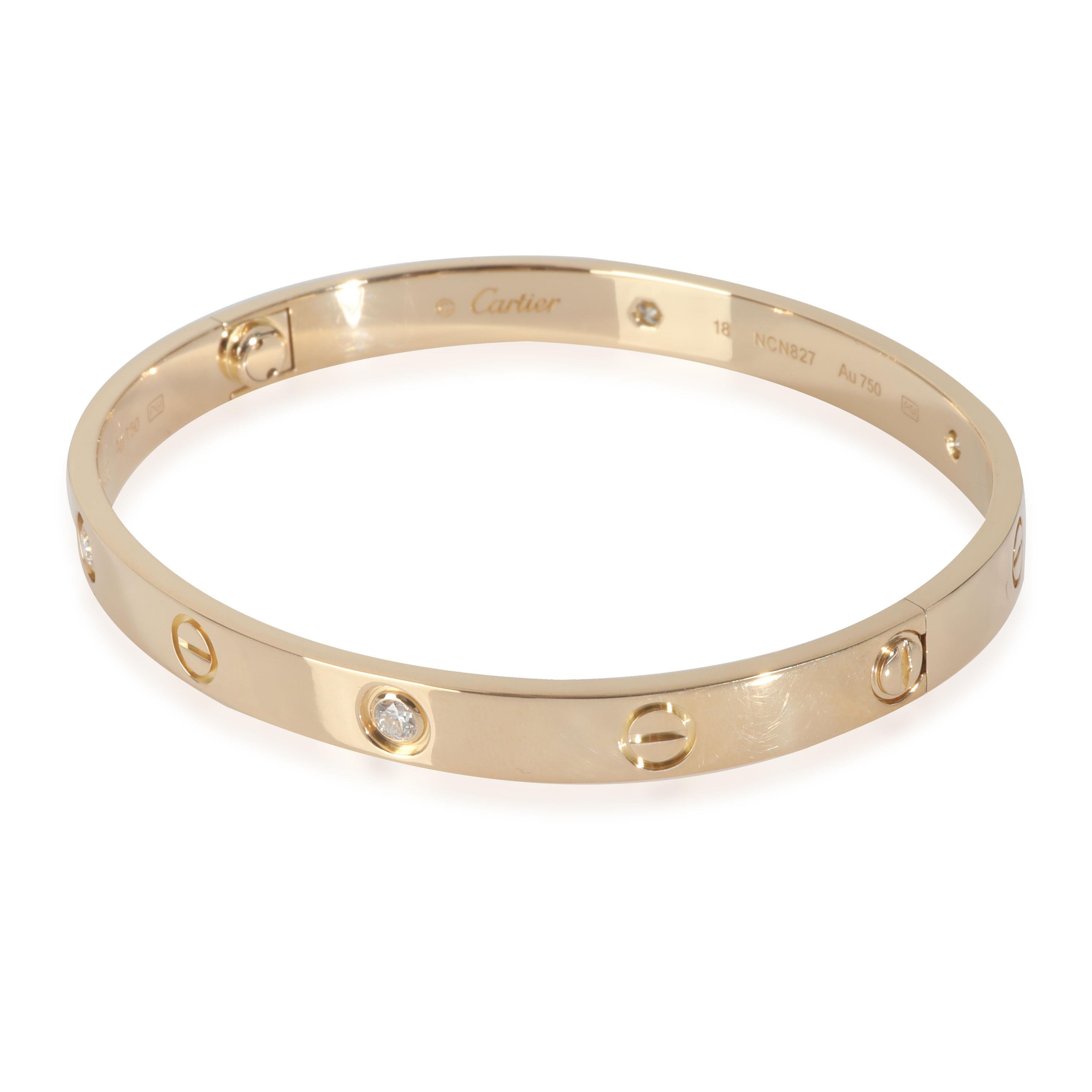 Bracelet Love en or jaune et diamants de Cartier Bon état - En vente à New York, NY
