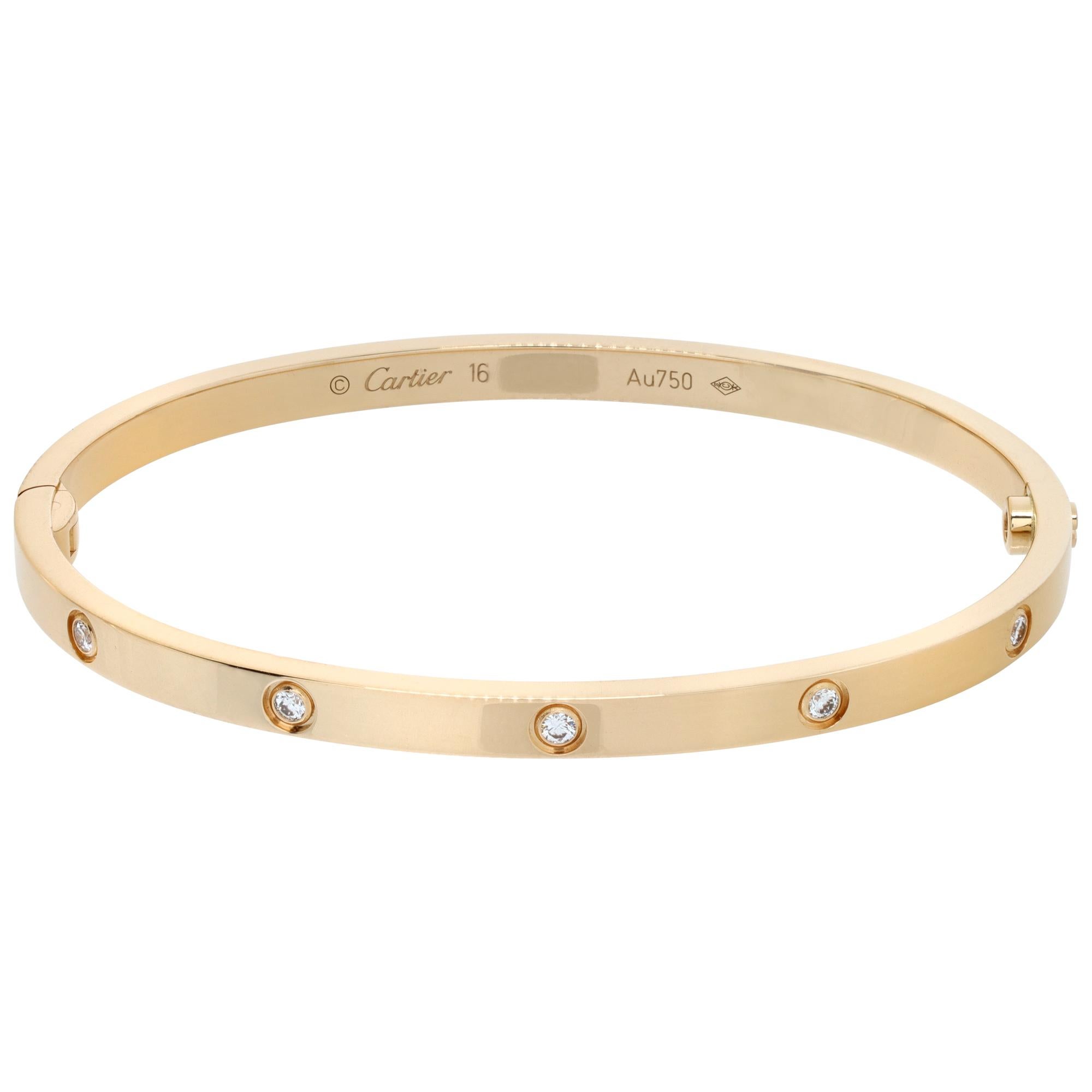 Cartier Yellow Gold Diamond LOVE Bracelet (Includes Box and Screwdriver)