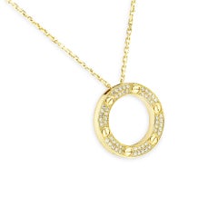 Cartier Yellow Gold Diamond Love Pendant 0.34ct B7058400