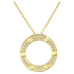 Cartier Yellow Gold Diamond Love Pendant 0.34ct B7058400