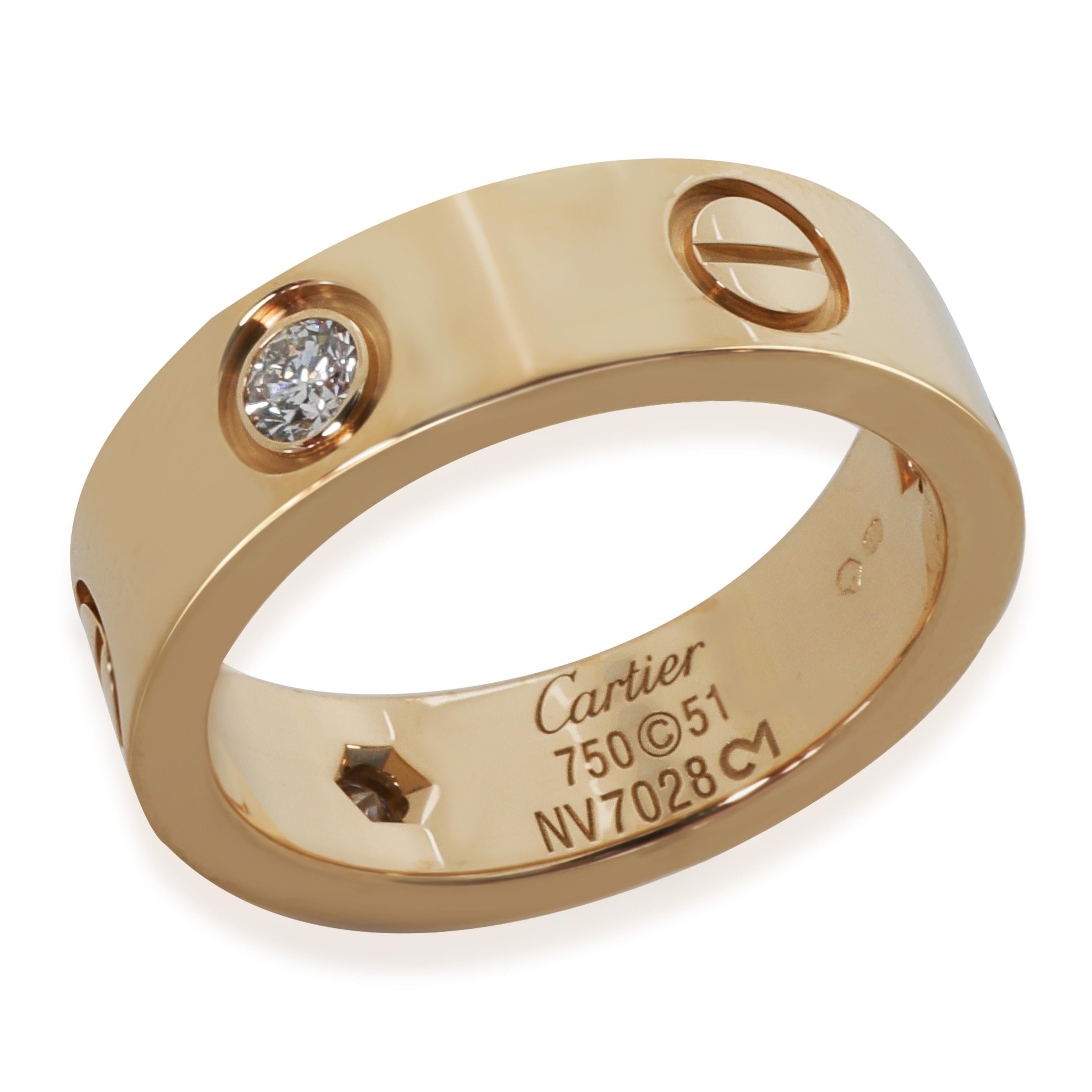 Cartier Yellow Gold Diamond Love Ring In Excellent Condition For Sale In New York, NY