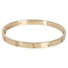 Cartier Yellow Gold Diamond Love Single Screw Closure Bracelet