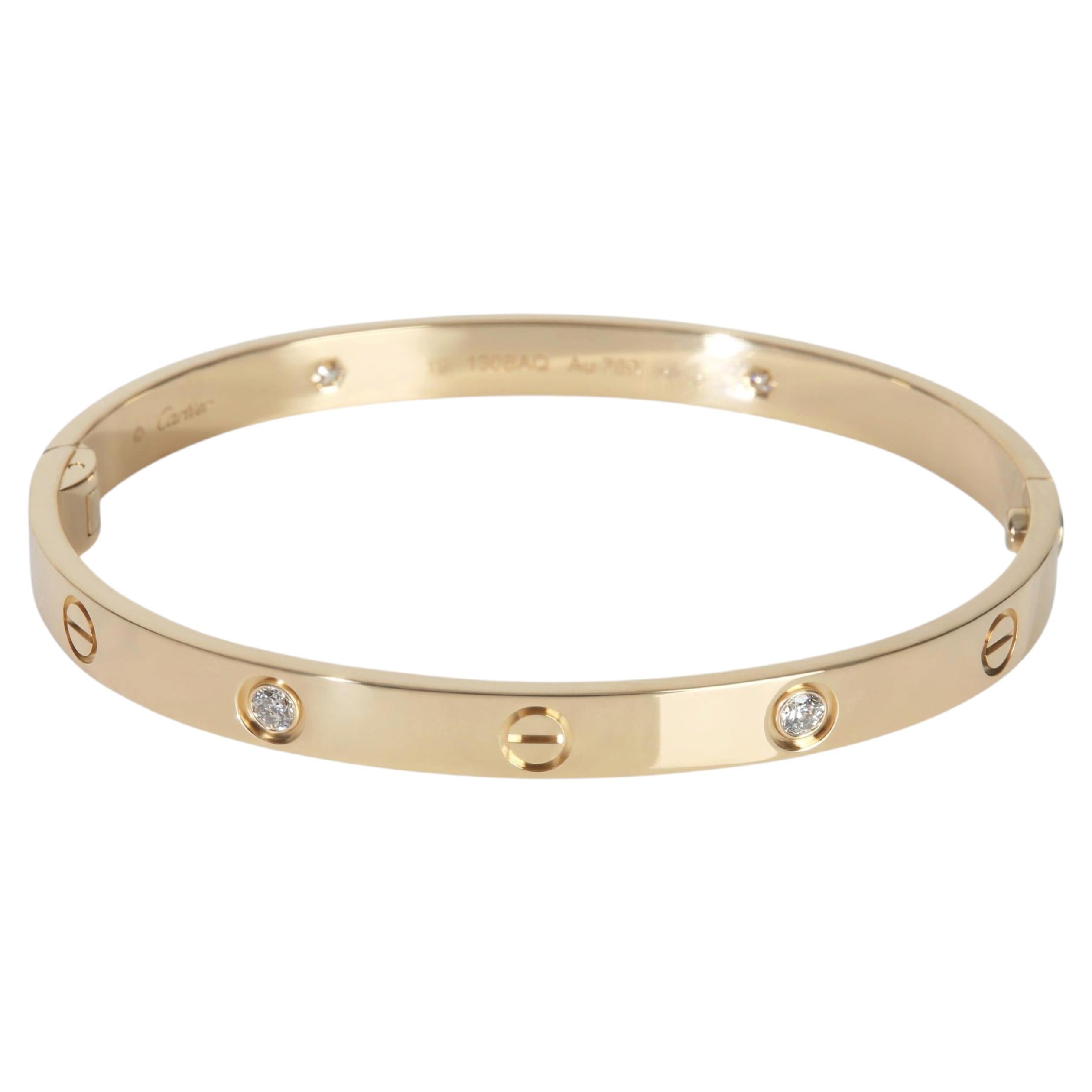 Cartier Oro Amarillo Diamante Love Pulsera Cierre Simple Tornillo