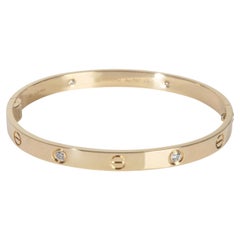 Cartier Yellow Gold Diamond Love Single Screw Closure Bracelet
