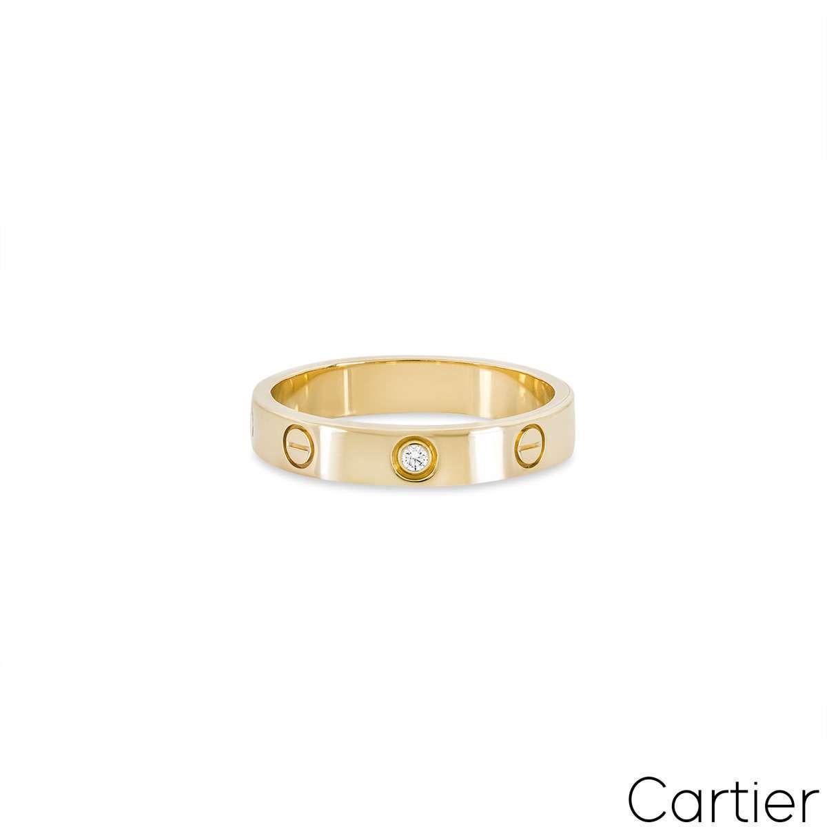 Cartier Gelbgold Diamant Love Ehering Größe 58 B4056100 (Rundschliff)