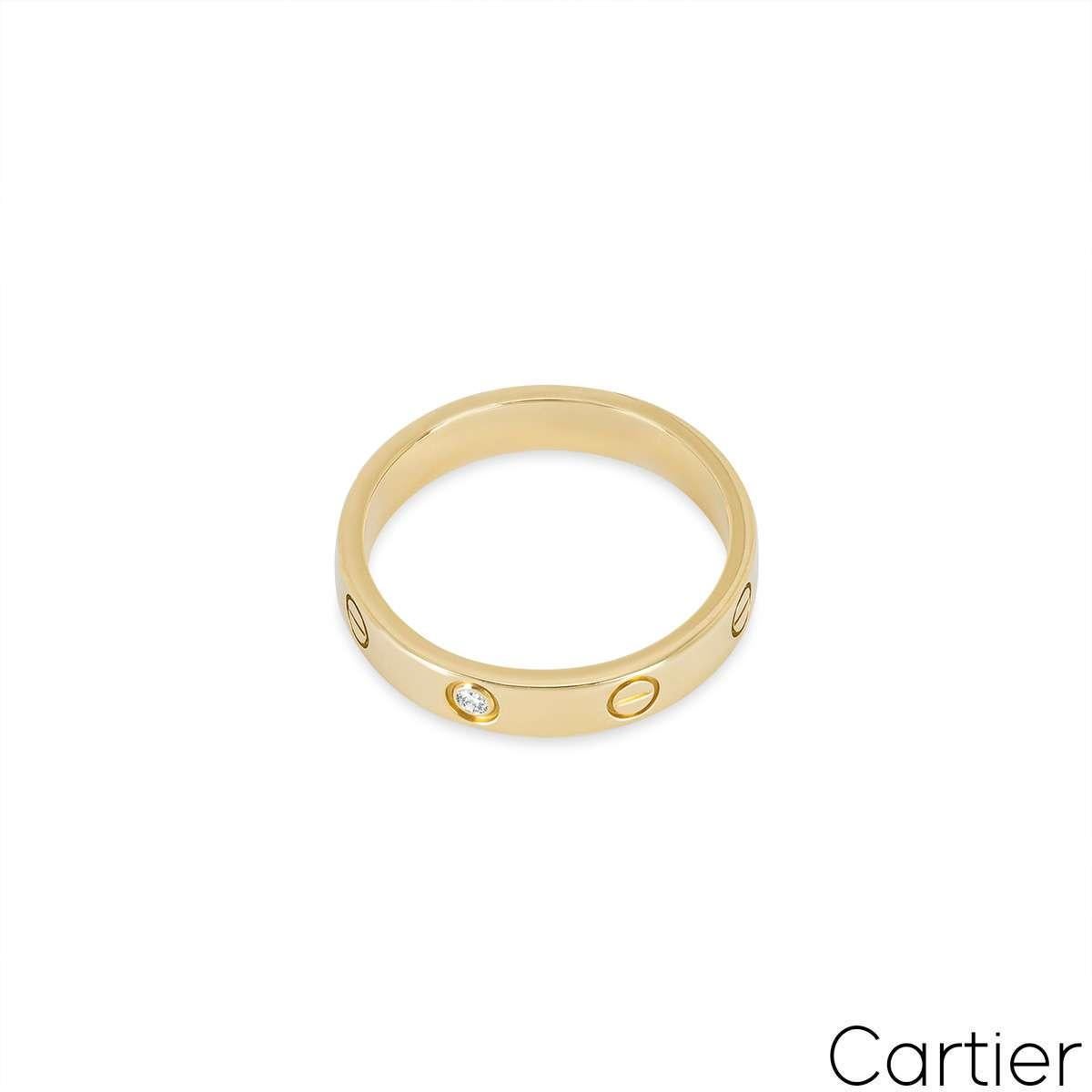 Cartier Gelbgold Diamant Love Ehering Größe 58 B4056100 im Zustand „Hervorragend“ in Mayfair, London, London