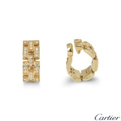 Cartier Yellow Gold Diamond Maillon Panthere Ear Clips