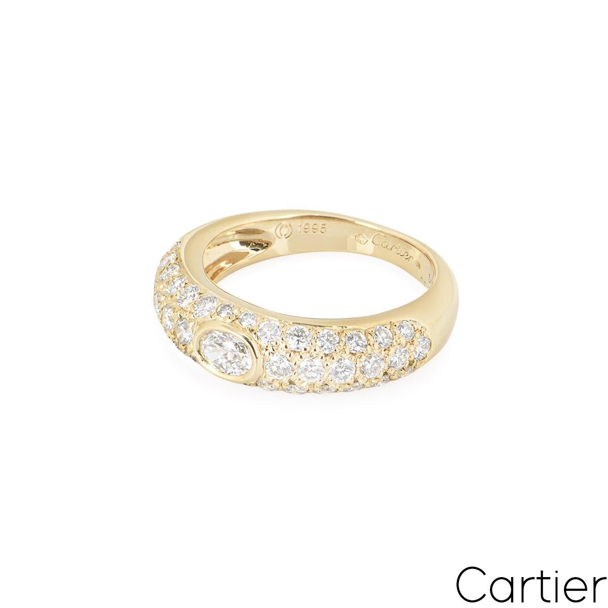 Cartier Mimi Collection Ring aus Gelbgold mit Diamanten (Ovalschliff) im Angebot