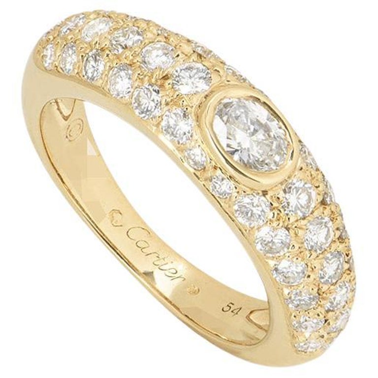 Cartier Yellow Gold Diamond Mimi Collection Ring For Sale at 1stDibs