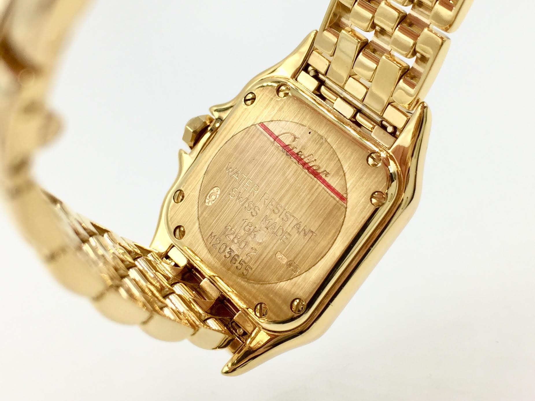 Cartier yellow Gold Diamond Mother-of-Pearl Panthére Quartz Wristwatch  In Excellent Condition In Pikesville, MD