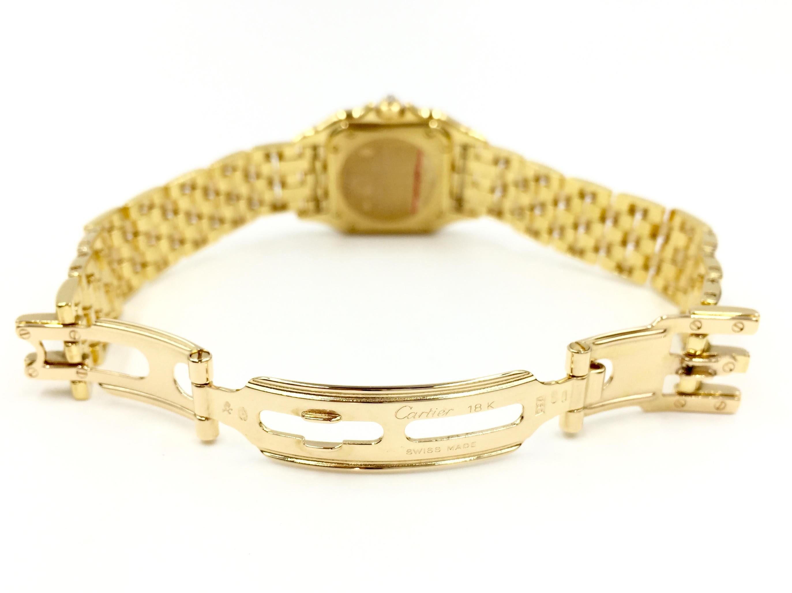 Women's Cartier yellow Gold Diamond Mother-of-Pearl Panthére Quartz Wristwatch 