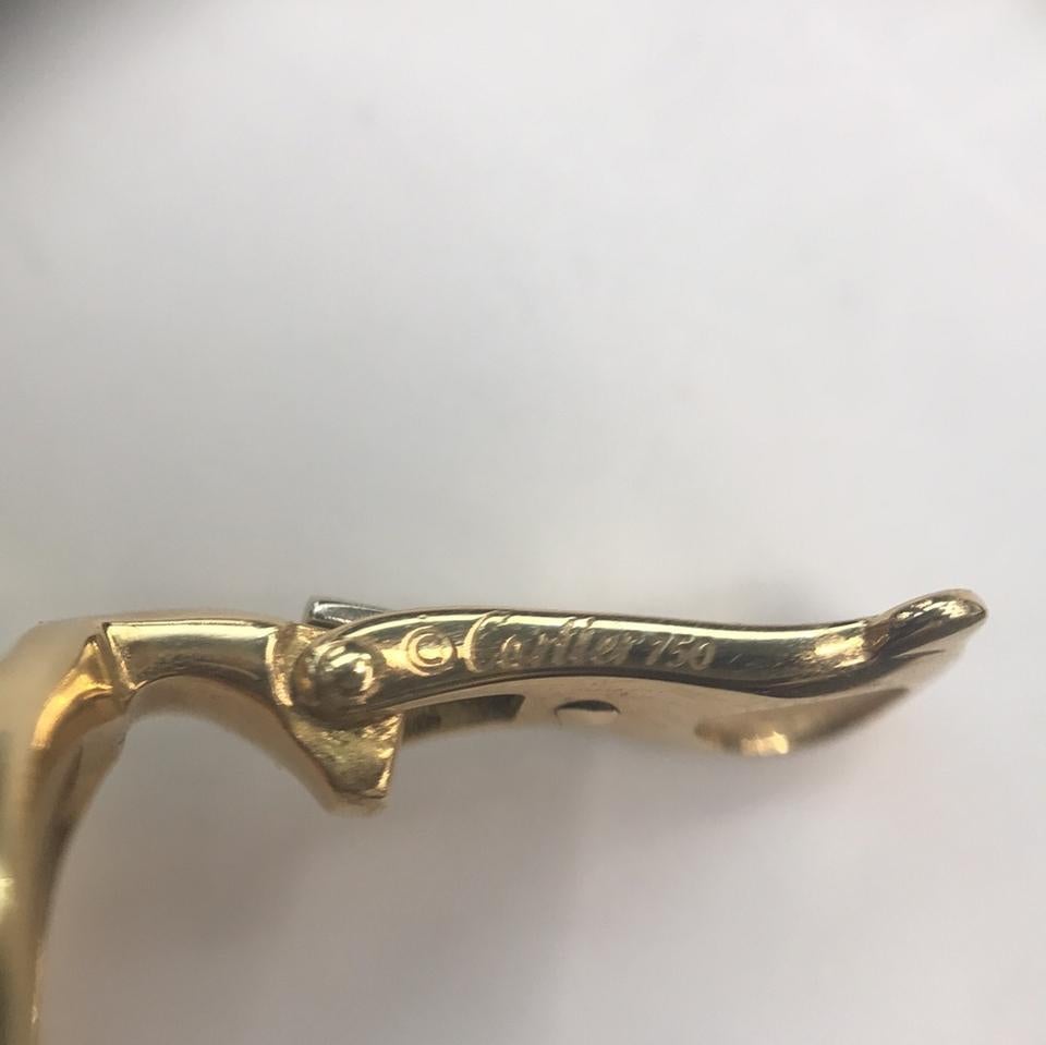 Women's Cartier Yellow Gold Diamond Panther Bombe Drop Clips with Omega Backs and Posts