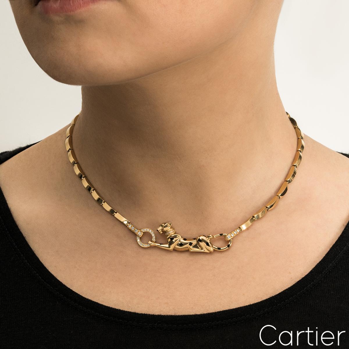 Collier Panthère de Cartier en or jaune et diamants N7059200 en vente 3