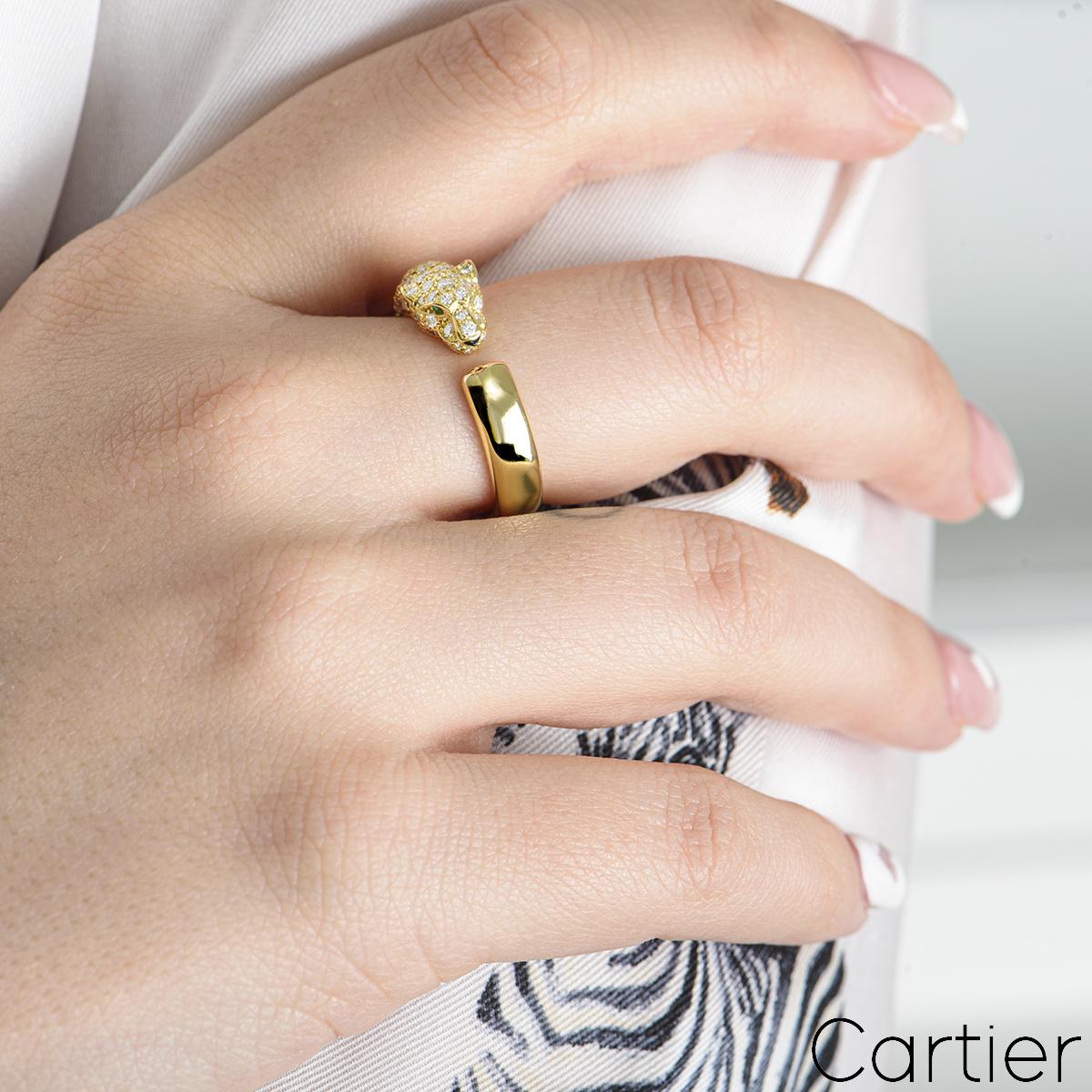 Round Cut Cartier Yellow Gold Diamond Panthere de Cartier Ring N4765854