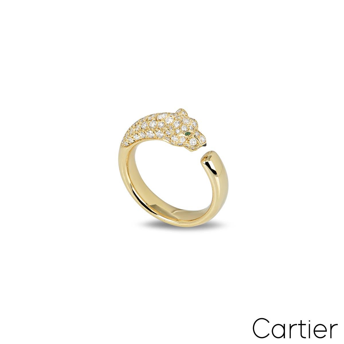 Cartier Yellow Gold Diamond Panthere de Cartier Ring N4765854 In Excellent Condition In London, GB