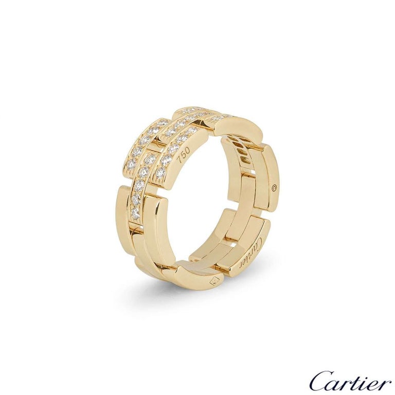 Cartier Yellow Gold Diamond Set Maillon Panthere Ring at 1stDibs