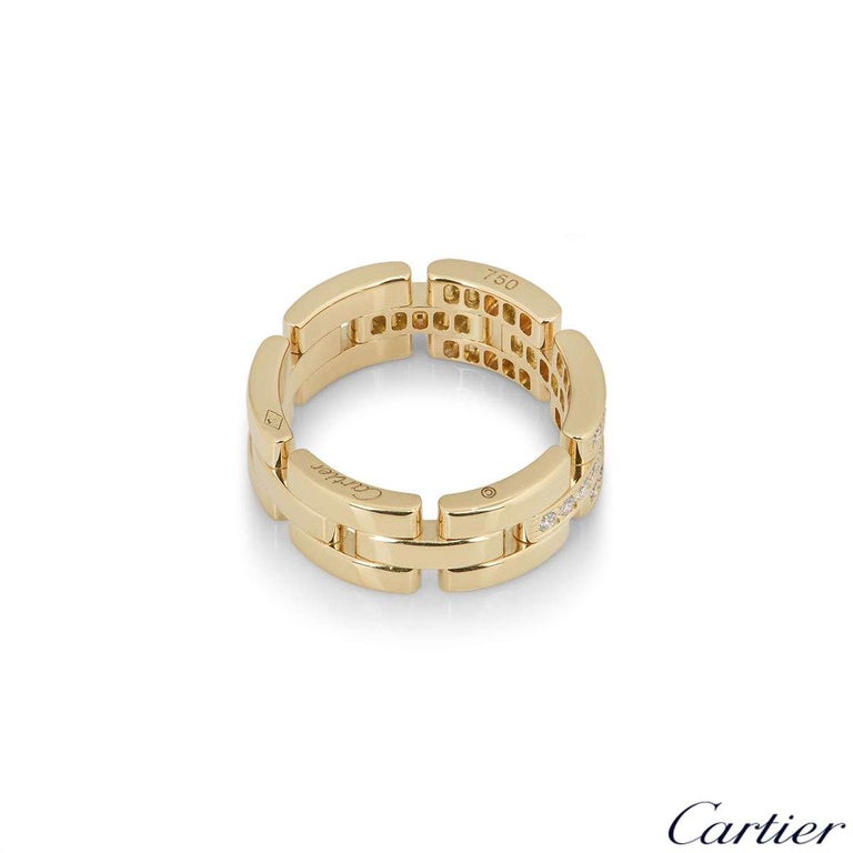 Cartier Yellow Gold Diamond Set Maillon Panthere Ring at 1stDibs