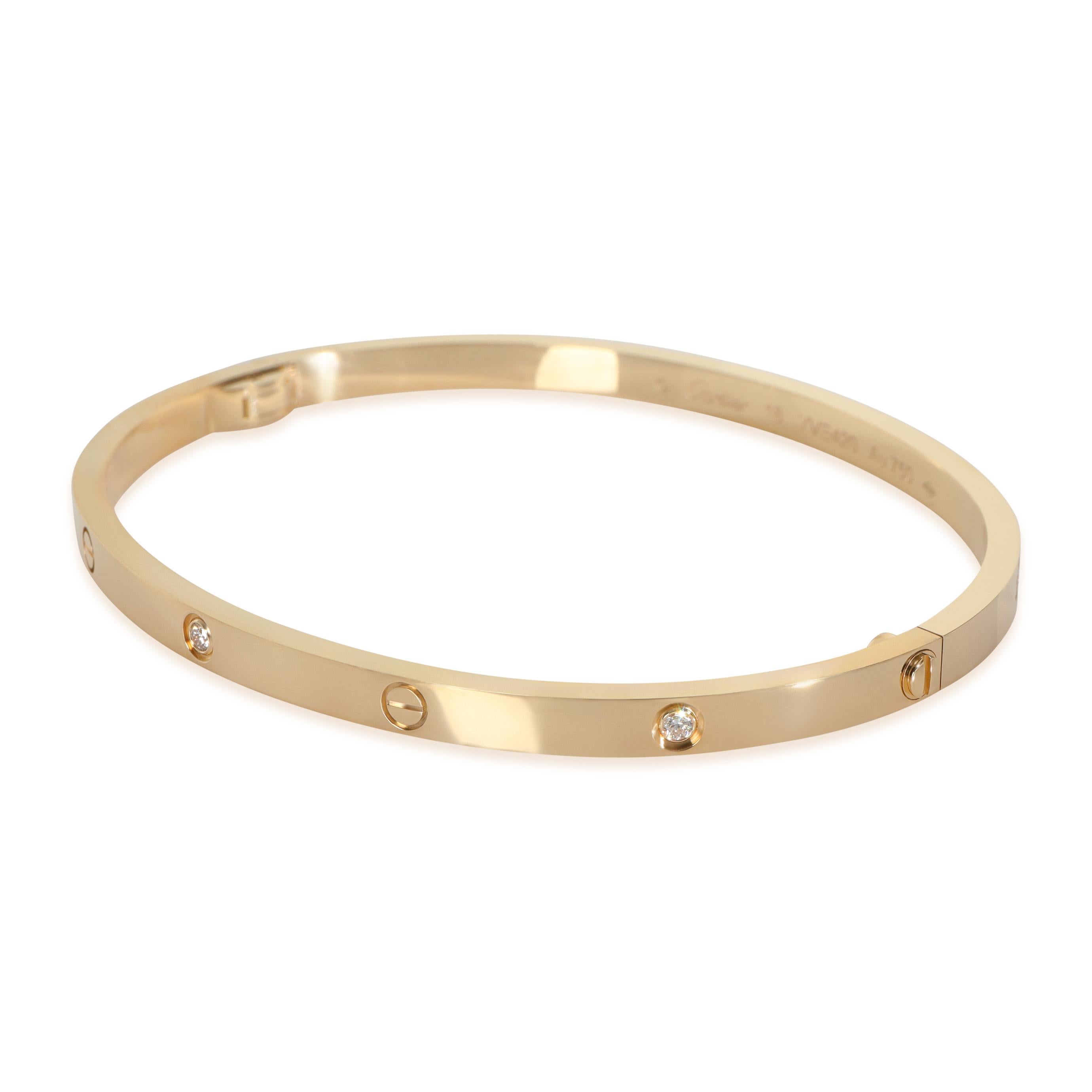 Bracelet Love en or jaune de Cartier avec diamants et petit modèle Unisexe en vente
