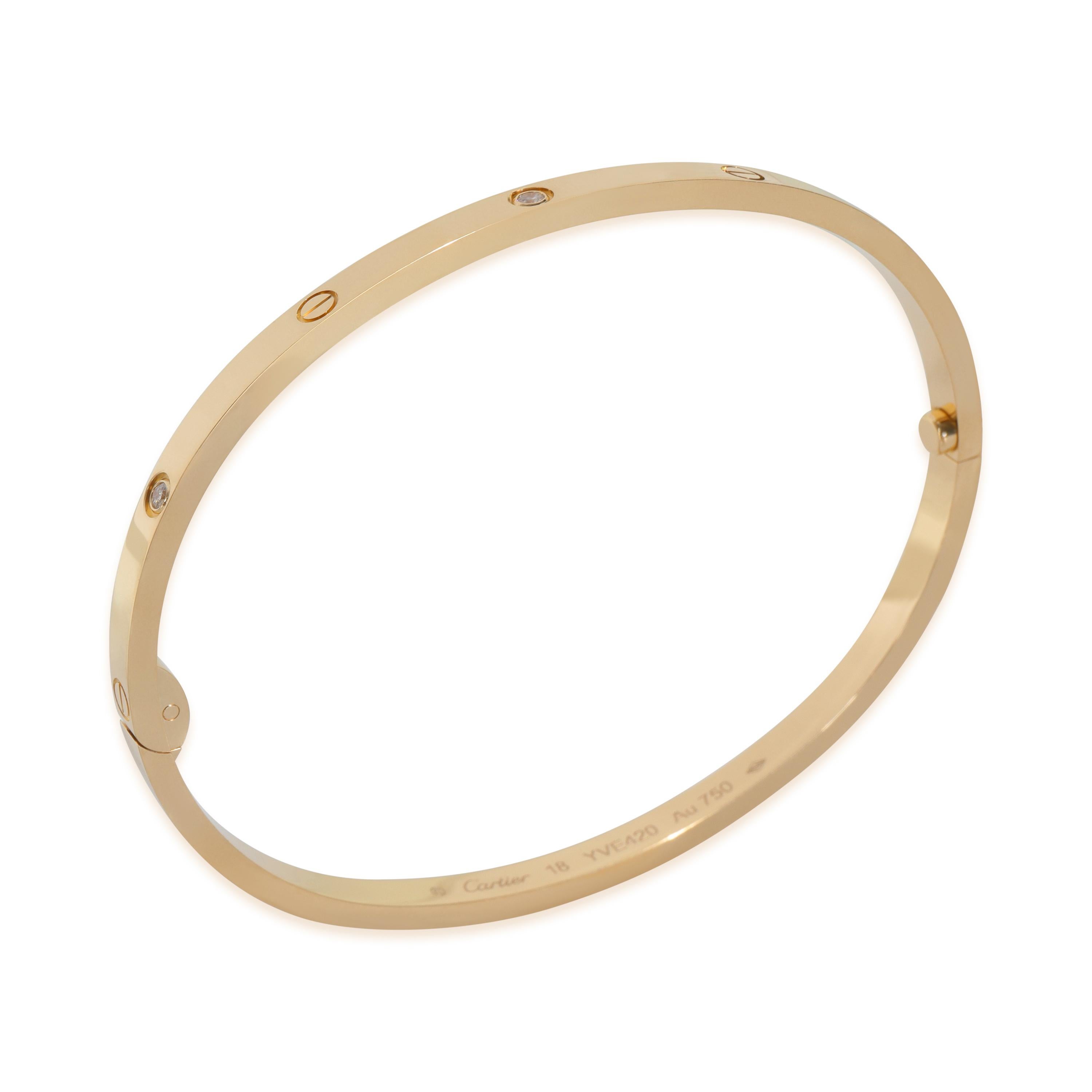 Bracelet Love en or jaune de Cartier avec diamants et petit modèle en vente 3