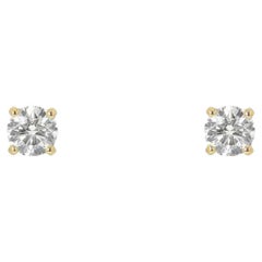 Cartier Yellow Gold Diamond Stud Earrings 0.46ct G/VVS1 GIA Certified
