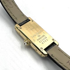 Cartier Yellow Gold Diamond Tank Quartz Wristwatch
