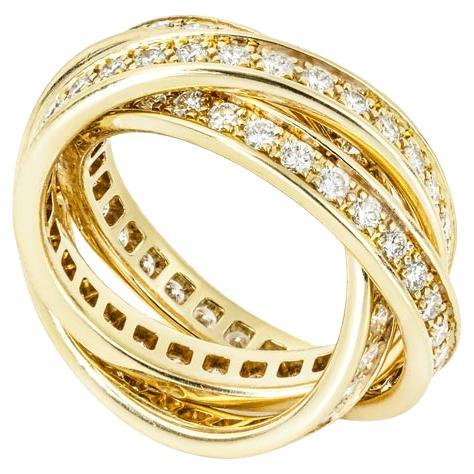 Cartier Gelbgold Diamant Trinity de Cartier Ewigkeitsring Größe 50